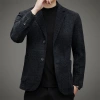Wholesale of young business casual cross-patterned, form-fitting and thickened suit jackets for men's suits in autumn and winter from the manufacturer details Picture